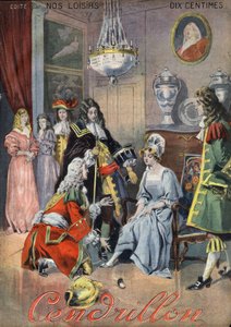 Cenicienta, cuento popular. Ilustración de Vaccari y Carrey en la colección "Les beaux tales" "Nos loisirs" hacia 1910. Colección privada.