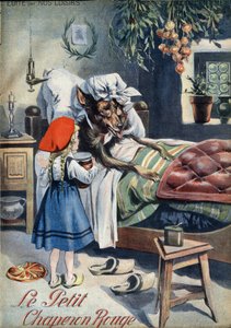 Caperucita Roja. Cuento popular. Ilustración de Vaccari y Carrey en la colección "Les beaux tales" "Nos loisirs" hacia 1910. Colección privada.