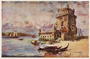 Torre de Belem, Lisboa (litografía en color)