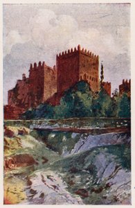 Castillo de Guimaraes, Portugal (litografía en color)