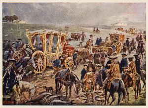 El rey Juan V de Portugal viaja a la frontera española de Alfredo Roque Gameiro