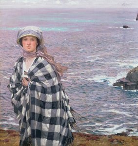 El chal a cuadros, 1915 de Algernon Mayow Talmage