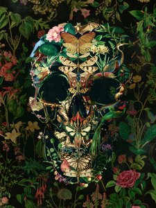 Calavera botánica oscura