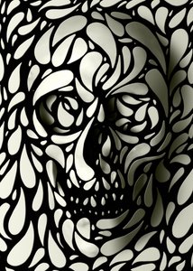 Formas de calaveras en las sombras de Ali Gulec