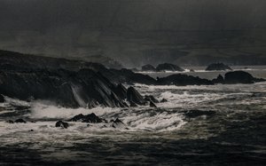Acantilados cerca de Inch, 2018 (fotografía pintada a mano)
