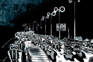 Northbound, 2016 (fotografía repintada a mano)