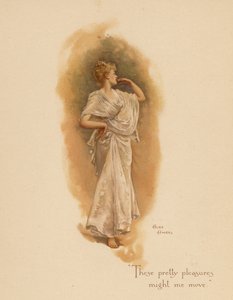 Viejas canciones de amor: "Estos bonitos placeres podrían conmoverme" (litografía en color) de Alice Havers