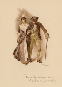 Viejas canciones de amor: "La juventud como la mañana de verano, la edad como el tiempo de invierno" (litografía en color) de Alice Havers