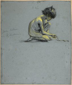Chico agachado con serpiente de Alice Pike Barney