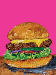 Hamburguesa con queso al estilo Pop Art