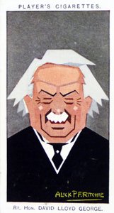 Tarjeta de cigarrillos Player de 1926 que muestra: David Lloyd George