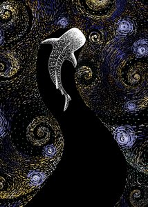 Tiburón ballena en una noche estrellada de Alirıza ÇAKIR