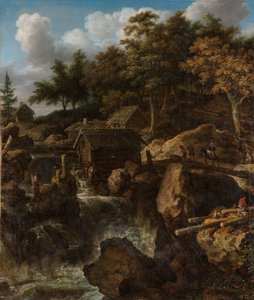 Paisaje sueco con cascada de Allaert van Everdingen