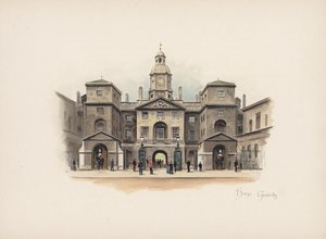 Londres familiar: Horse Guards (litografía en color)