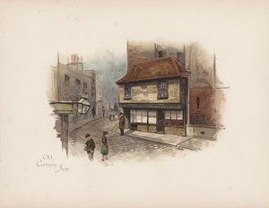 Londres familiar: Old Curiosity Shop (litografía en color) de Allan F. Barraud