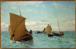 Lanchas recogiendo amarras, 1886 de Allan J. Hook