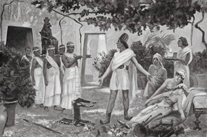 Curación de la princesa hitita poseída por un demonio (litografía)