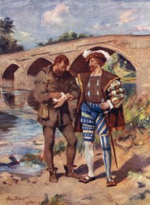 Jock Howieson y el Gudeman de Ballengeich (litografía en color) de Allan Stewart
