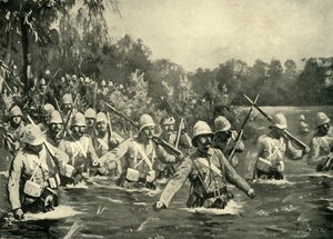 La Batalla del Río Modder - Los Highlanders de Argyll y Sutherland cruzando el vado