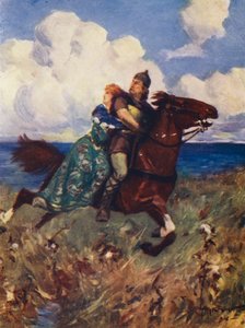 La batalla de los pájaros (litografía en color) de Allan Stewart