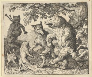 Una fiesta en honor del oso y el lobo de Allart van Everdingen