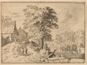 Carro con dos caballos de tiro de Allart van Everdingen