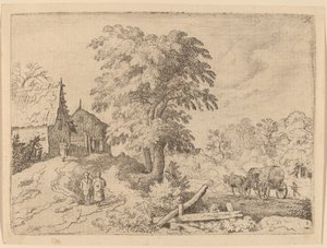 Carro con dos caballos de tiro de Allart van Everdingen