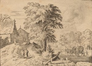 Carro con dos caballos de tiro, probablemente c. 1645-1656 de Allart van Everdingen