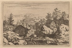 Cabañas en la orilla de Allart van Everdingen