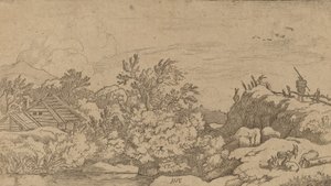 Pastor de cabras en una colina, probablemente c. 1645-1656 de Allart van Everdingen