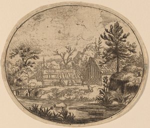 Hamlet en la orilla de un río de Allart van Everdingen