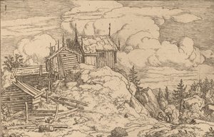 Hamlet en una colina, probablemente c. 1645-1656
