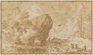 Paisaje con Gran Roca de Allart van Everdingen
