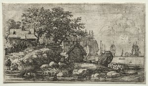Paisaje con Dos Barcos Vacíos de Allart van Everdingen