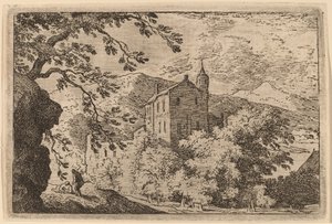 Casa grande con una torreta de Allart van Everdingen
