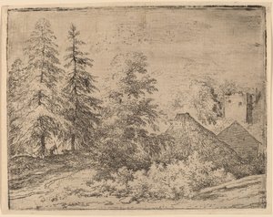 Hombre entre dos abetos, probablemente c. 1645-1656 de Allart van Everdingen