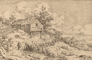 Hombre cerca de la entrada de un seto ruinoso, probablemente c. 1645-1656 de Allart van Everdingen