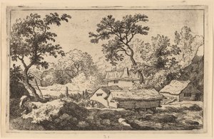 Molino bajo una cascada, probablemente c. 1645-1656 de Allart van Everdingen