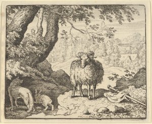 Renard Convence al Conejo de Entrar en su Madriguera y lo Mata, 1650-75 de Allart van Everdingen