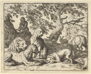 Renard acusa falsamente a su padre de conspirar contra el león, 1650-75