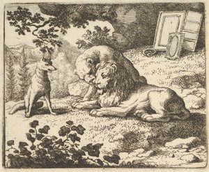 Renard Miente que le Dio al Carnero Varios Objetos Preciosos que Eran para el León de Allart van Everdingen
