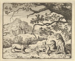 Renard recibe una nueva citación del tejón, 1650-75 de Allart van Everdingen