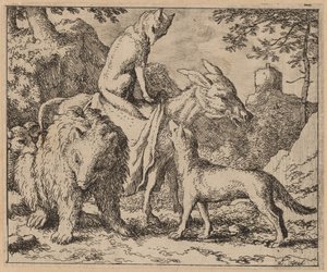 Reynard sentado sobre el asno, probablemente c. 1645-1656 de Allart van Everdingen