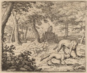 Reynard y el lobo ante el carro de pescado, probablemente c. 1645-1656 de Allart van Everdingen