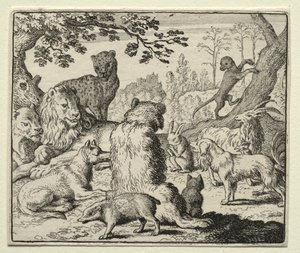Reynard el Zorro: El león ordena buscar a Reynard de Allart van Everdingen