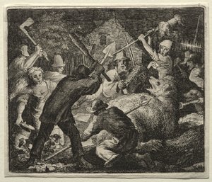 Reynard the Fox:  Peasants Attack the Bear de Allart van Everdingen