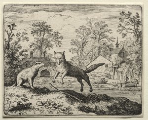 Reynard el Zorro: Reynard haciendo penitencia de Allart van Everdingen