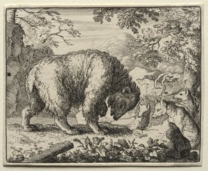 Reynard the Fox:  Reynard Promises Honey to the Bear de Allart van Everdingen