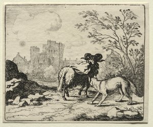 Reynard el Zorro: Reynard envía un paquete al león de Allart van Everdingen