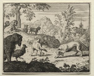 Reynard el Zorro: El Combate Entre Reynard y el Lobo de Allart van Everdingen
